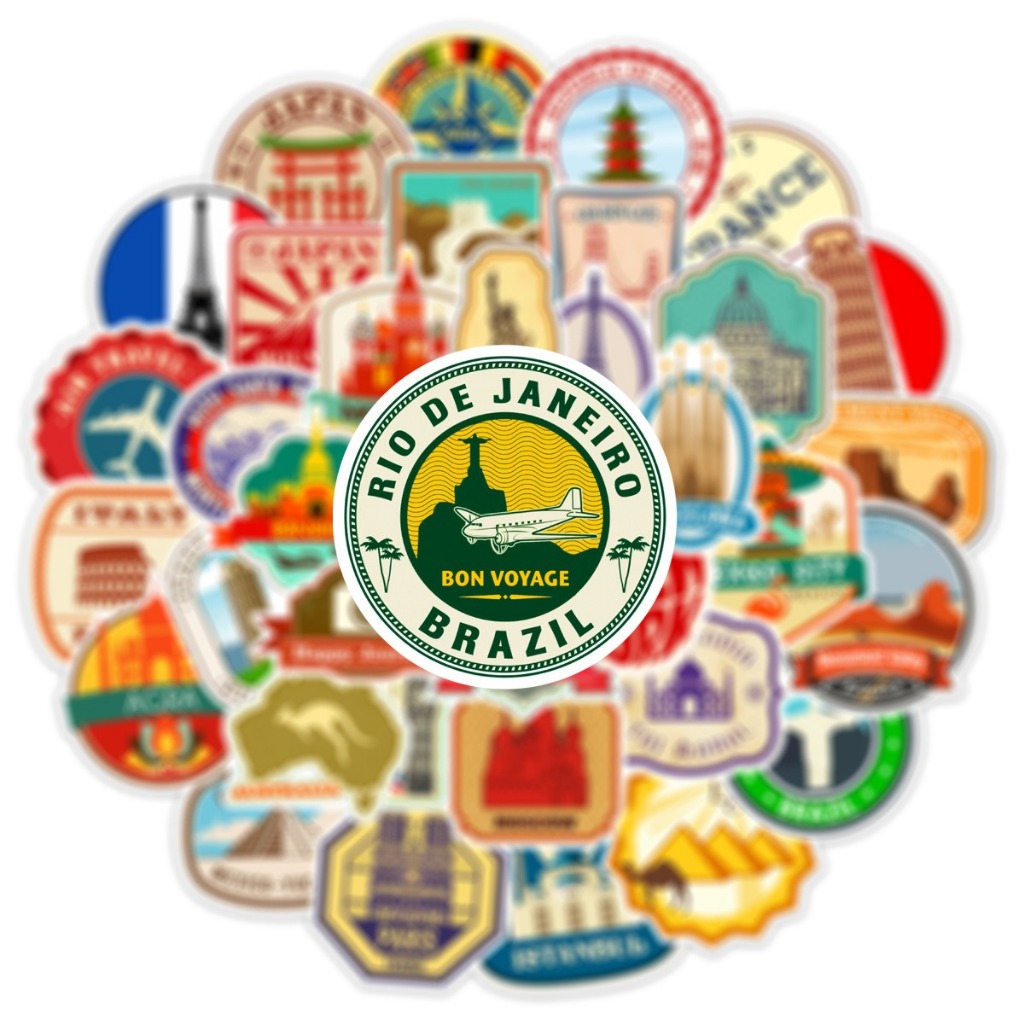 50PCS Travel Landmark Waterproof Stickers | Shopee Philippines