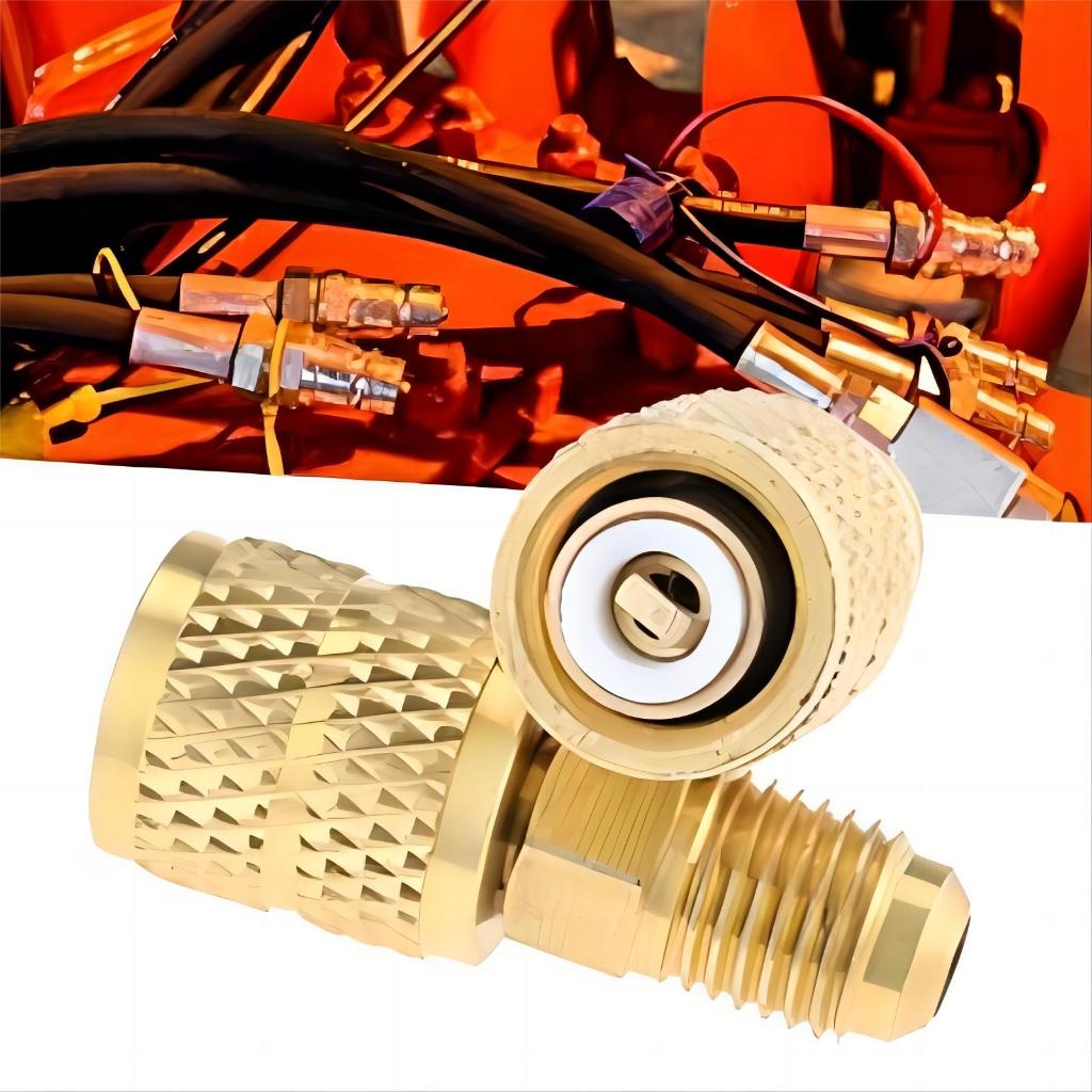2PCS AC Refrigerant Adapter R410/R32/R22 Straight Swivel Adapter Air ...