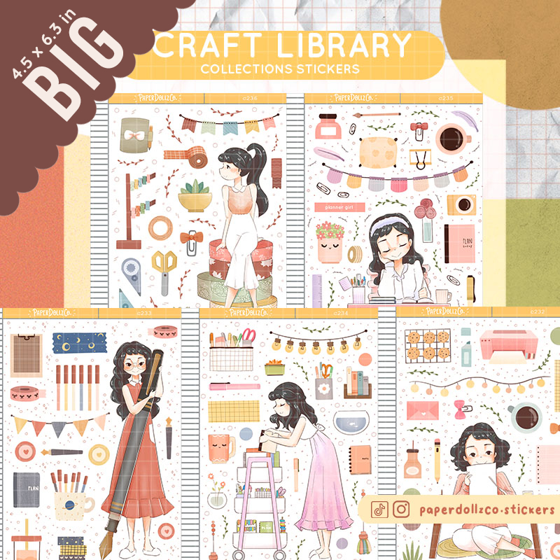 Craft Library Paperdollzco Planner Big Sticker Collections | C232 C233 ...