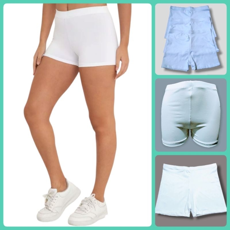 PLUS SIZE WHITE CYCLING BOYLEG SHORT/INNER SHORT(SMALL-2XL) | Shopee ...