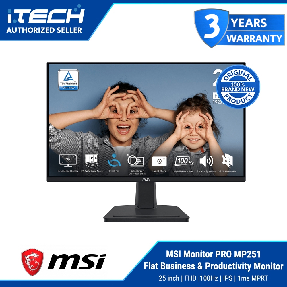 MSI PRO MP251 25 inch | FHD |100Hz | IPS | 1ms MPRT Flat Business ...