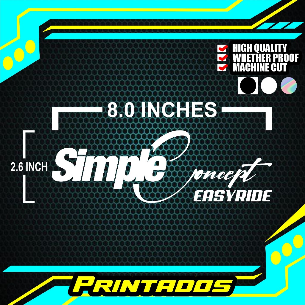 ORIGINAL SIMPLE CONCEPT EASYRIDE decal sticker cutout for car ...