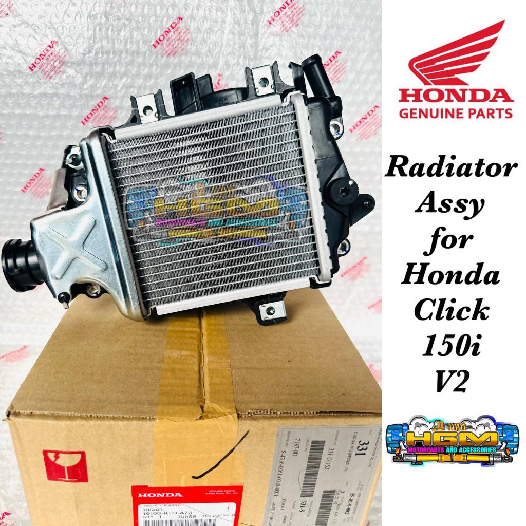 RADIATOR ASSY FOR HONDA CLICK 150i V2 | HONDA GENUINE PARTS | 19100-K59 ...
