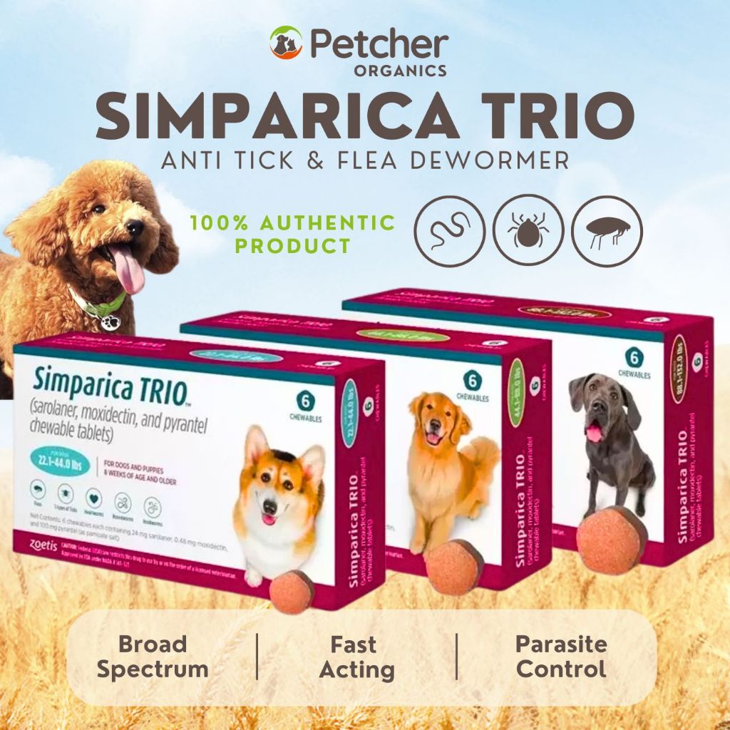 Simparica TRIO Chewable Tablet for Dogs 1 Tablet – Dog Flea and Tick ...