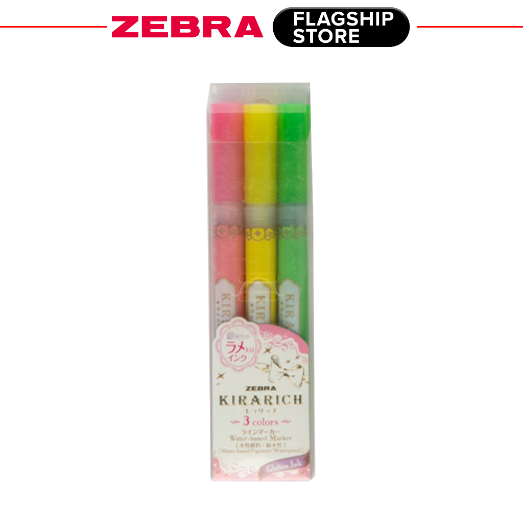 Zebra Pen Highlighter Kirarich Glitter Ink 3 Colors Shopee Philippines