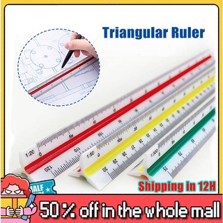 3 Sides Triangular Metric Scale Ruler 1:100/200/250/300/400/500 ...