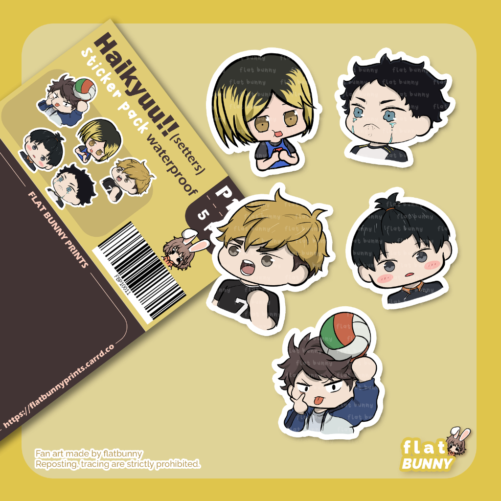 Haikyuu sticker pack waterproof | Flat Bunny Prints | Shopee Philippines