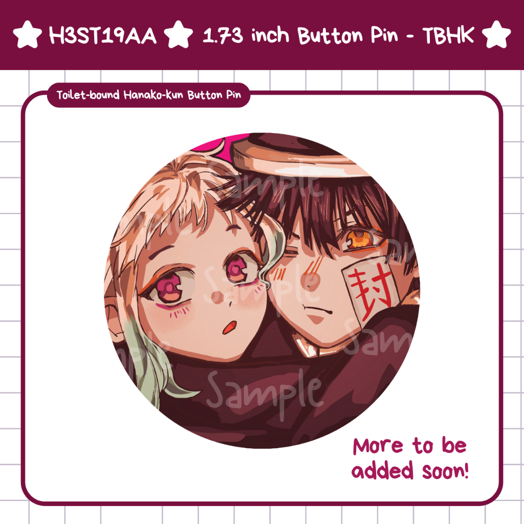 Toilet-Bound Hanako-kun (TBHK) 1.73 inch / 44 mm Button Pins by ...