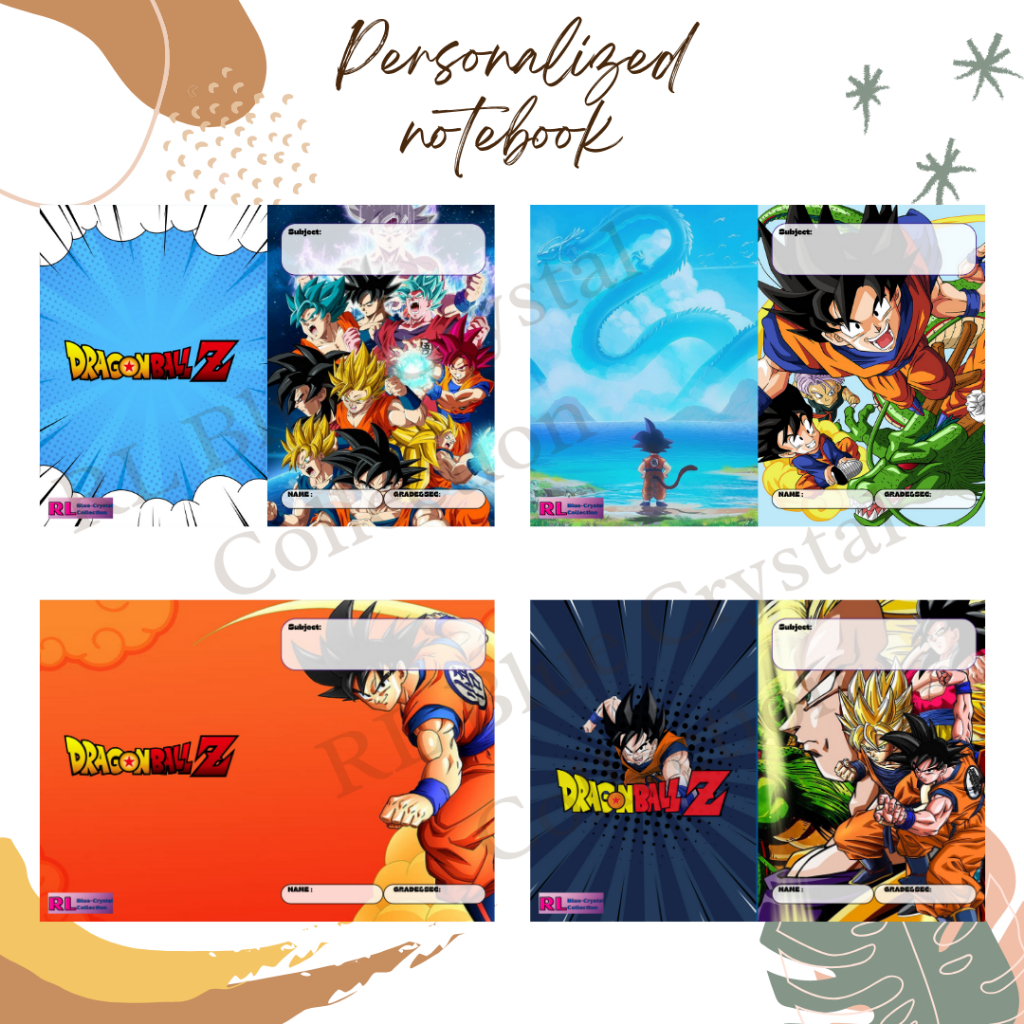 Dragon Ball Z Themed Personalized Notebooks with Water/Scratch Proof ...