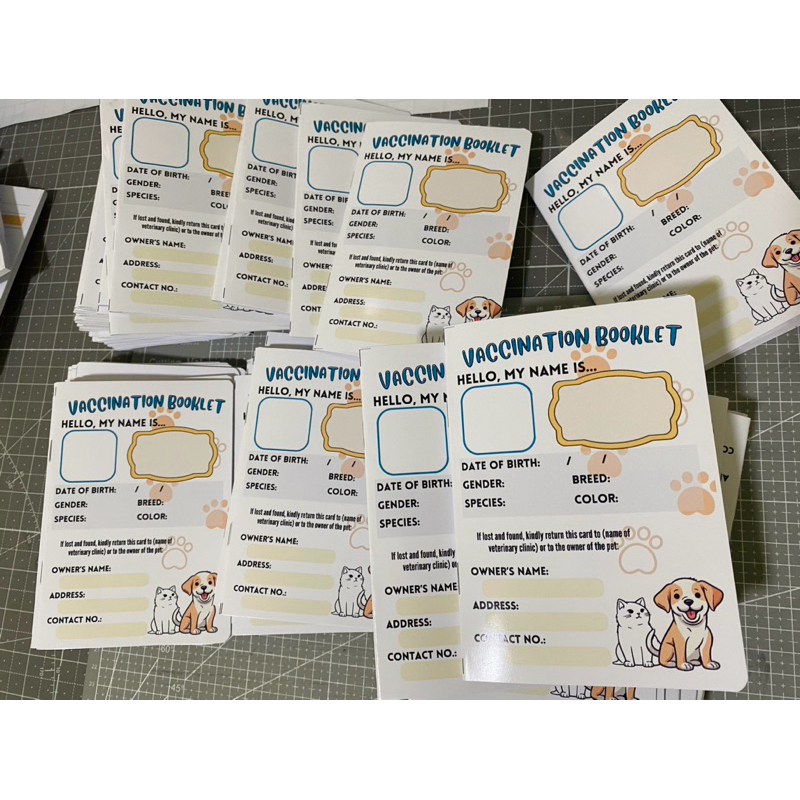PET VACCINATION CARD | A6 | Shopee Philippines
