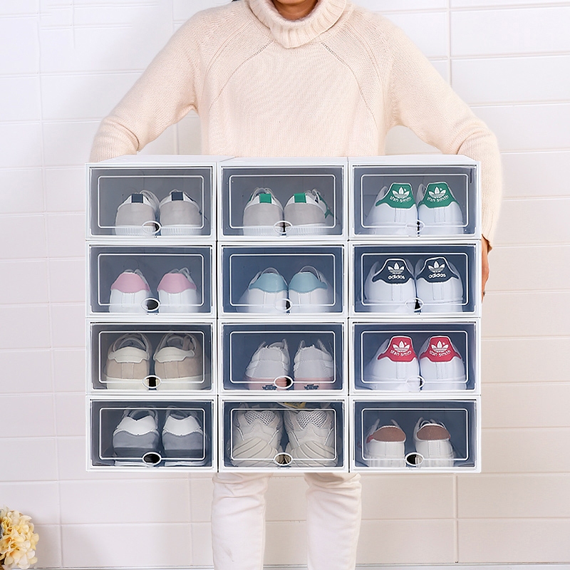Large Size Shoe Box Hard Plastic Storage Organizer Shoe Rack Waterproof ...