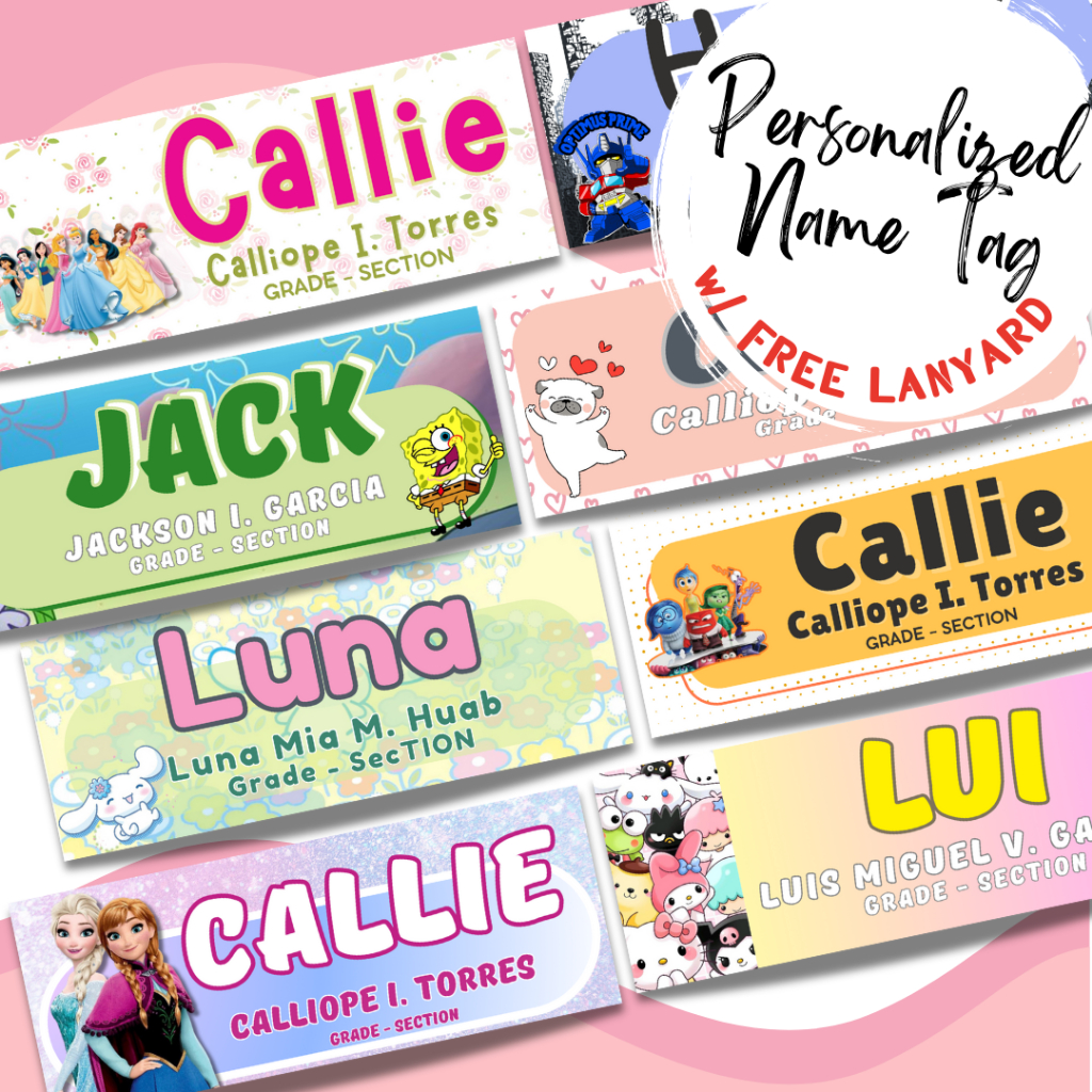 PERSONALIZED NAME TAG LAMINATED OR PVC with free ID Lace | Shopee ...