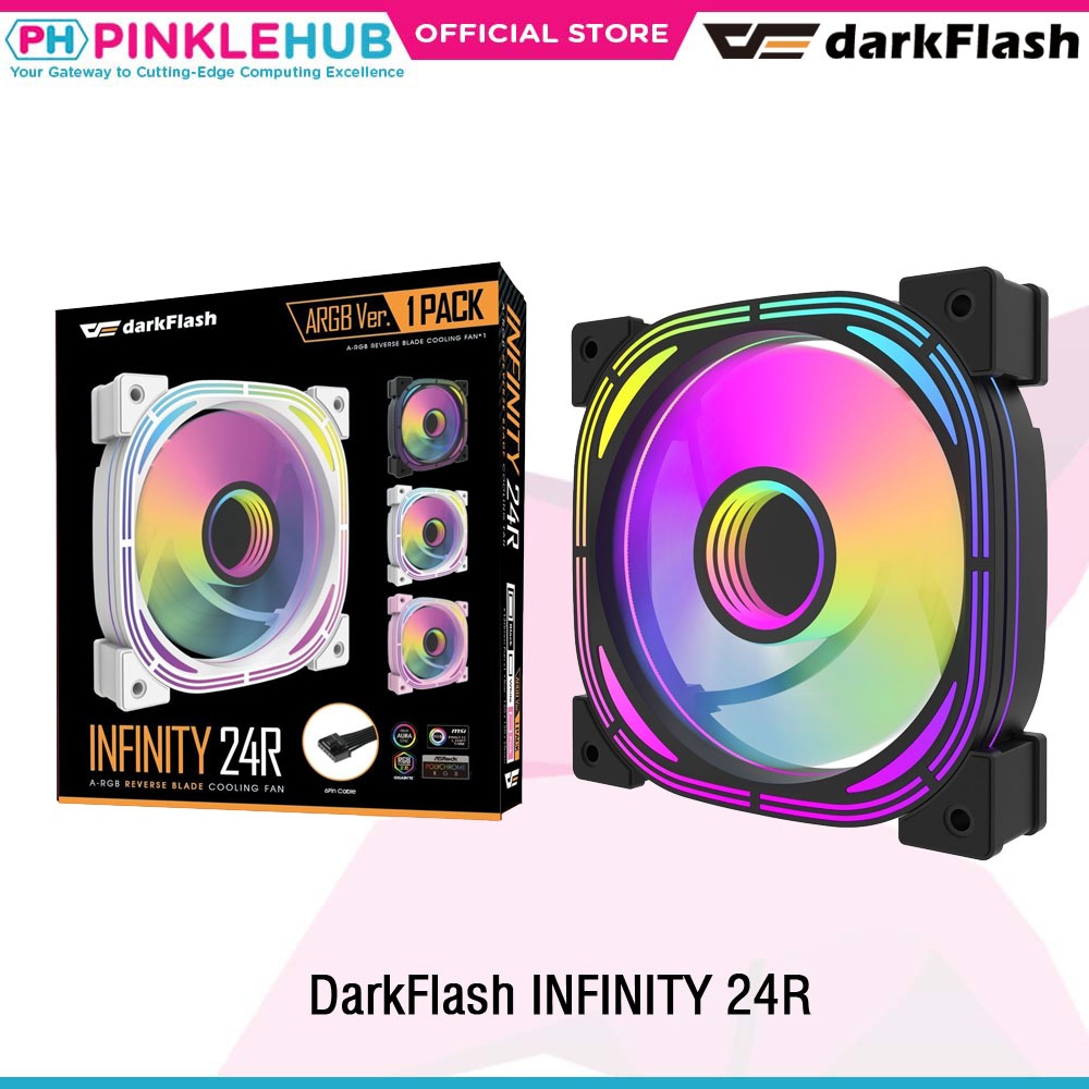 Dark Flash INF 24R ARGB Fan Single Fan Reverse Blade White/Black ...