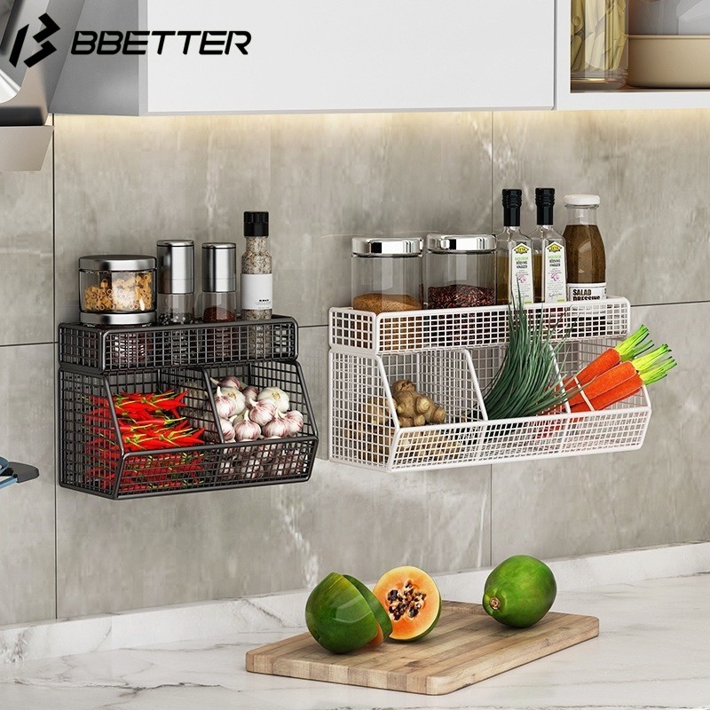 Upgraded Wall Mounted Kitchen Hanging Rack Spice Seasoning Storage Rack ...