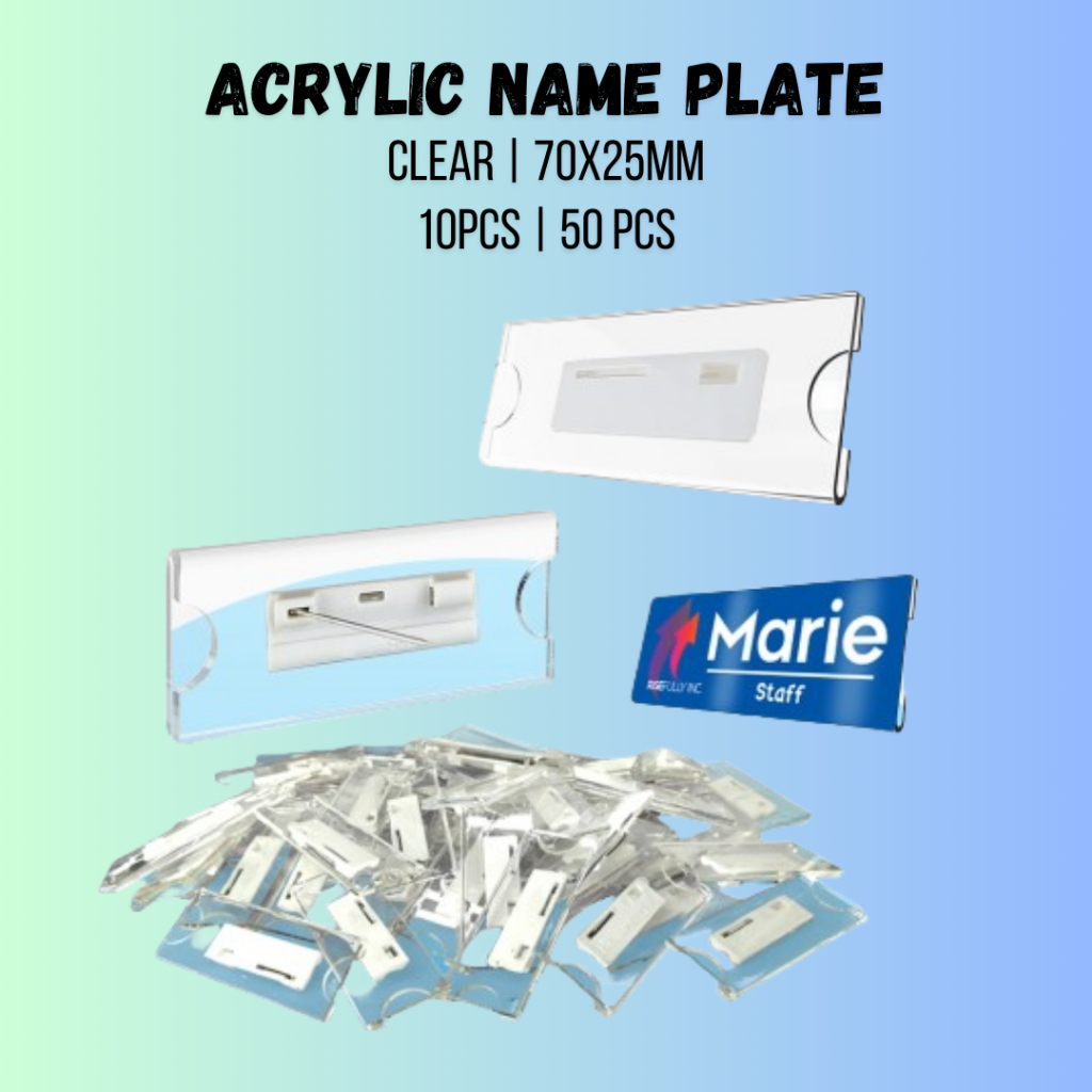 Insertable Blank Acrylic Nameplate Clear (70x25mm) | Shopee Philippines