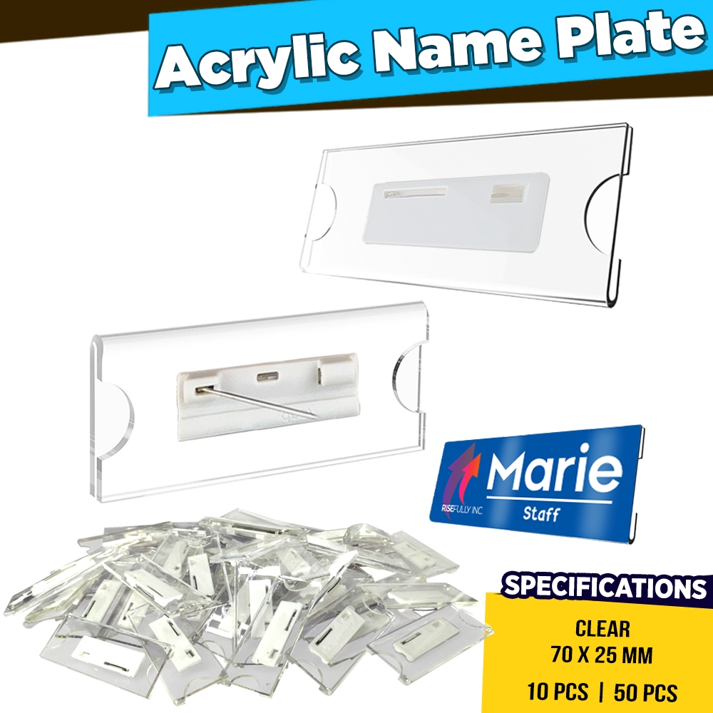 BLANK Insertable Acrylic Nameplate 10pcs & 50pcs (70×25mm) | Shopee ...