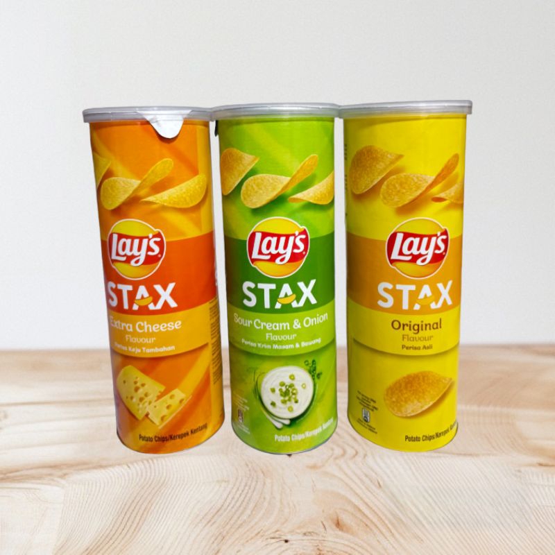 LAYS Stax Original, Extra Cheese, Sour Cream & Onion 105g | Shopee ...