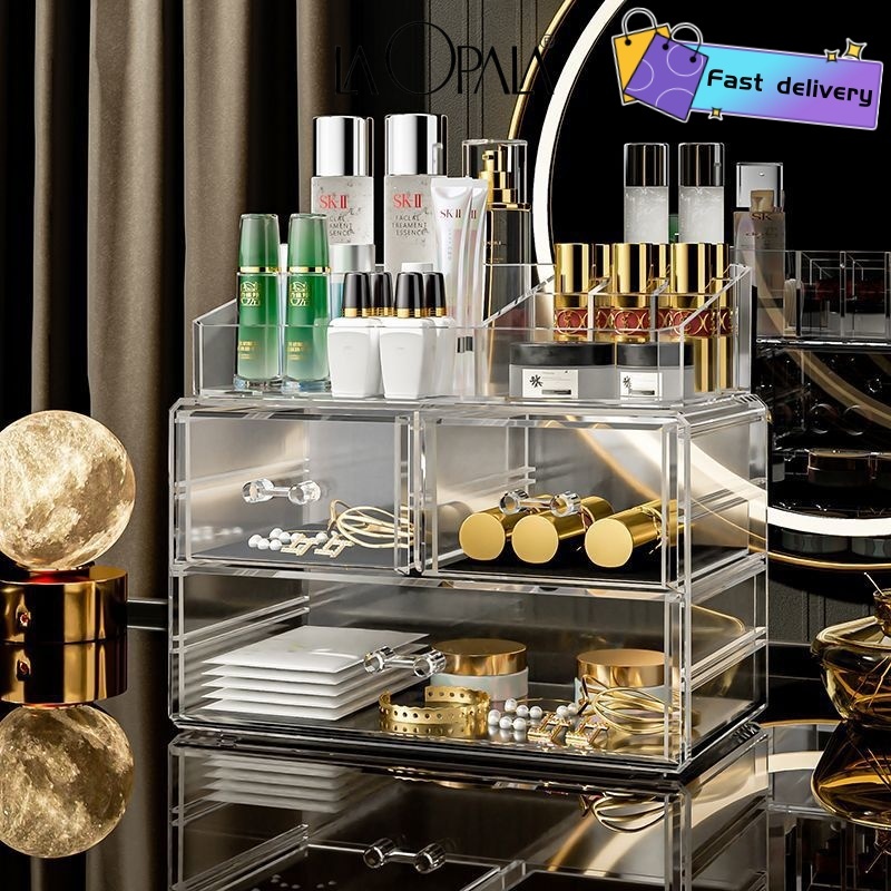 Drawer Makeup Organizer Storage Rack cosmetic Acrylic Lipstick Jewelry ...
