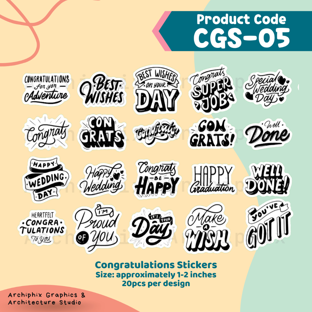 Congratulations Congrats Stickers by Archiphix (Set of 20 pcs) | Shopee ...