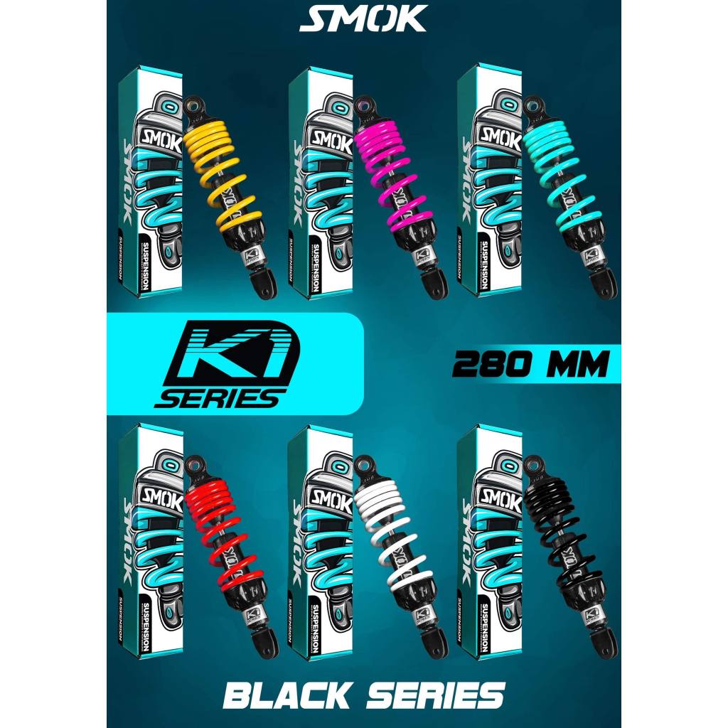 SMOK 280MM K1 SERIES REAR SHOCK FOR MIO I 125 / CLICK / BEAT FI / GENIO ...