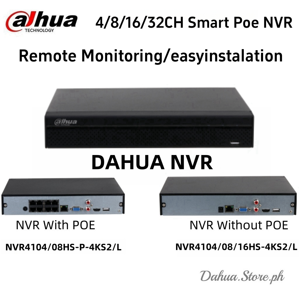 Dahua 4CH /8CH /16CH 4K CCTV NVR Face Detection Motion Detect Video  Recorder For IP Camera