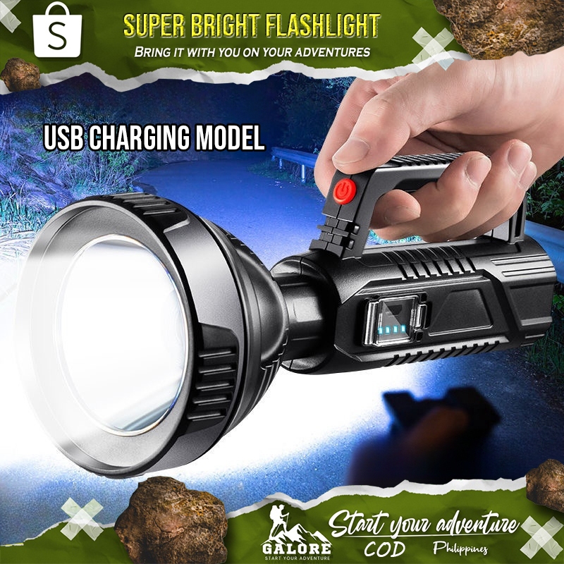 portable rechargeabl big flashlight waterproof emergency heavy duty ...