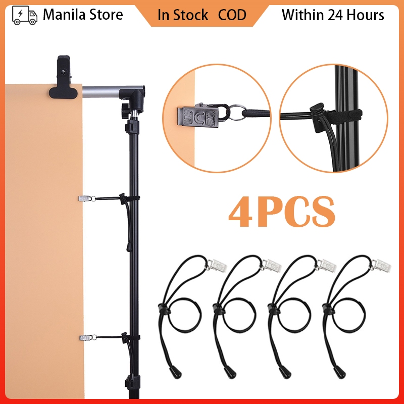 4Pcs Photography Background Clips Backdrop Side Clamps Elastic Ties for ...