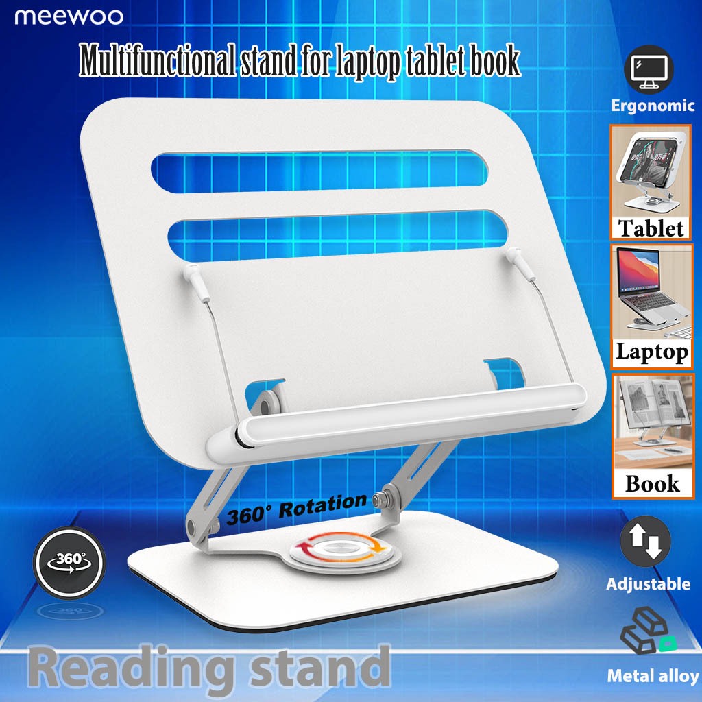 Meewoo Laptop Stand 360°Rotate Multifunctional Folding Reading Rack ...