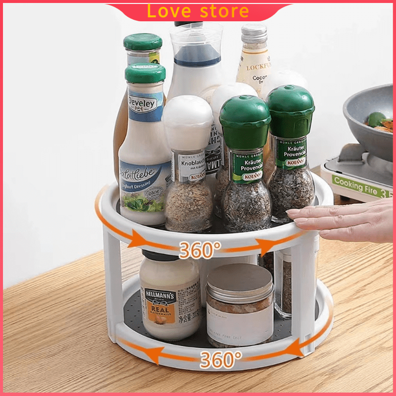 Lazy Susan Spice Tray Holder Spice rack kitchen Rotating Shelf ...