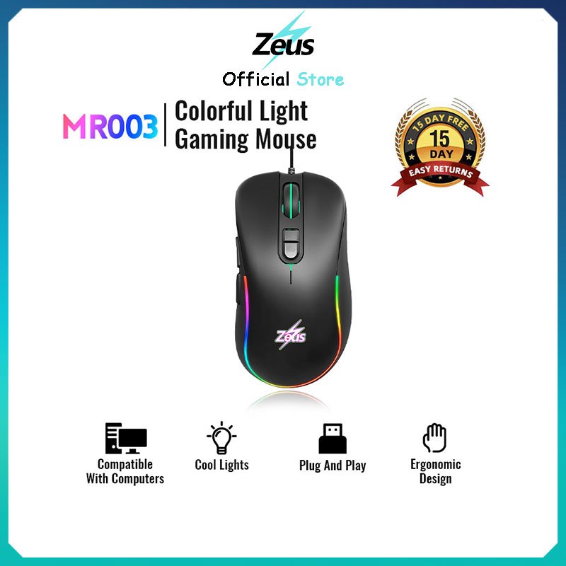 Zeus® MR003 ( Enigma Spirit ) Wired RGB Gaming Mouse 7 RGB Backlight