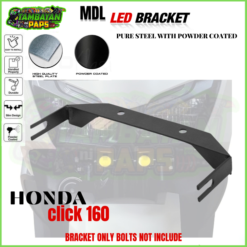 MOTORCYCLE BRACKET CLICK 160 TPOST LED LIGHT BRACKET FOR MINI DRIVING ...