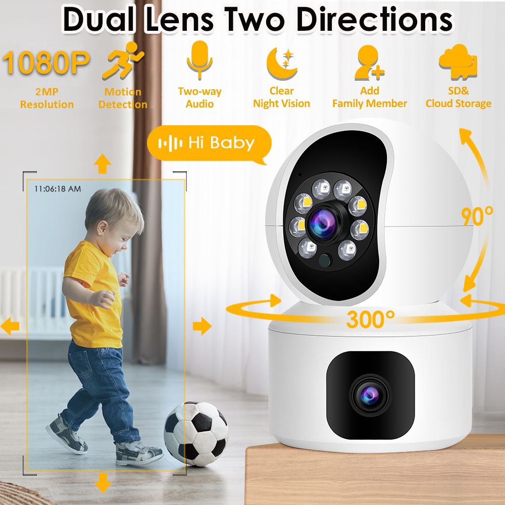 BUY 1 TAKE 1 ICSEE XM R11 Dual Lens CCTV Camera 1080P HD Wifi Indoor ...