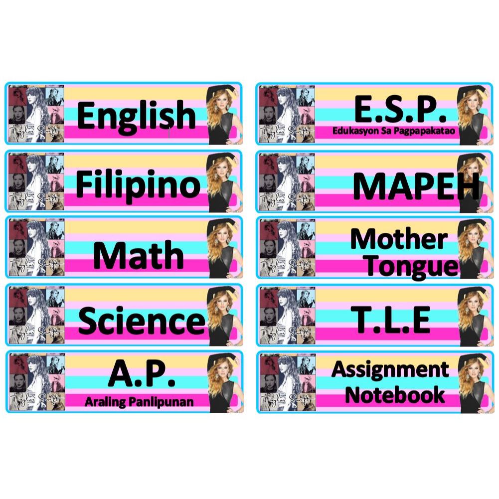 TAYLOR SWIFT NOTEBOOK STICKER LABEL GLOSSY PHOTO STICKER | Shopee ...