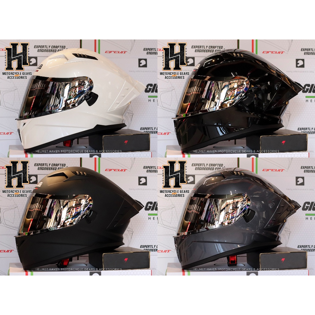 Gille CIRCUIT - Mono Colors Full Face - Dual Visor Motorcycle Helmet ...