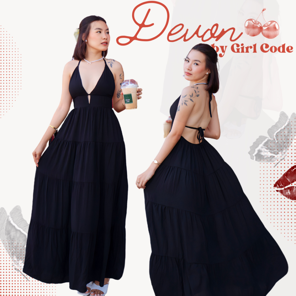 GIRL CODE Devon Trending Backless Maxi Dress (Self-Tie) | Shopee ...