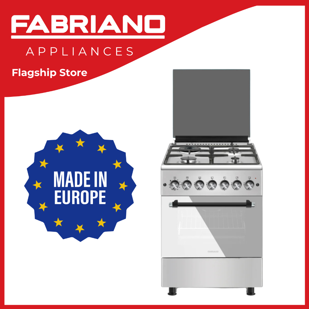 Fabriano Gas Range F6TS31G2SSH 60cm, 3 Gas Burners +1 Electric Plate