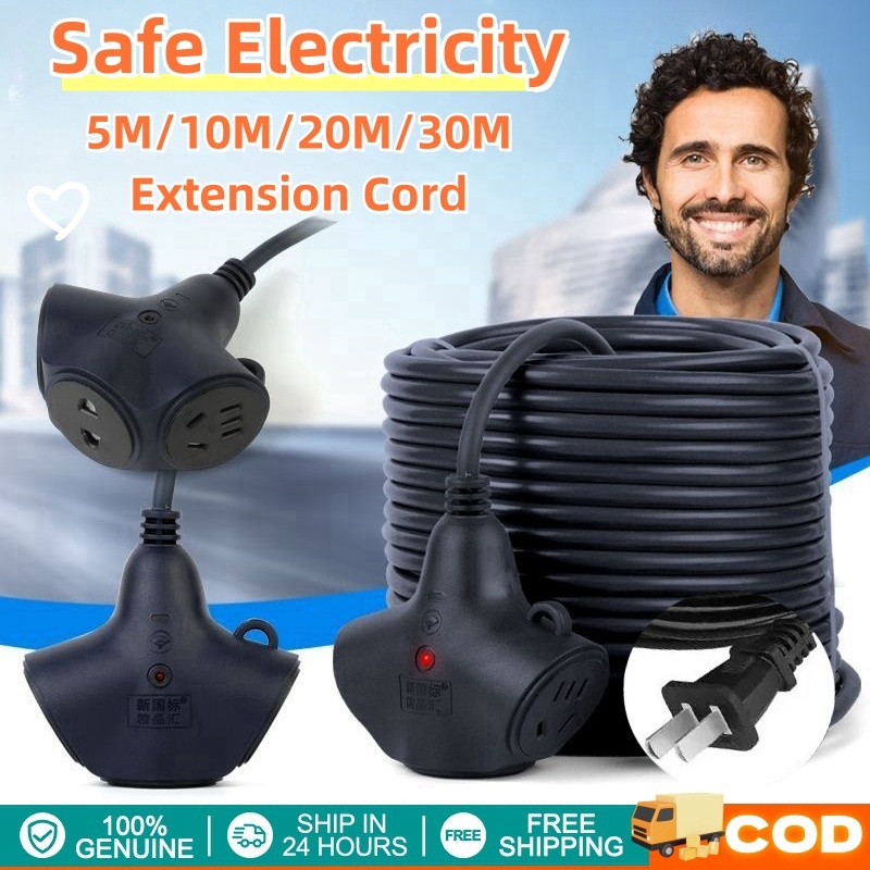 Portable Extension Wire 5/10/20/30M Long Vehicle Charging travel Safe ...