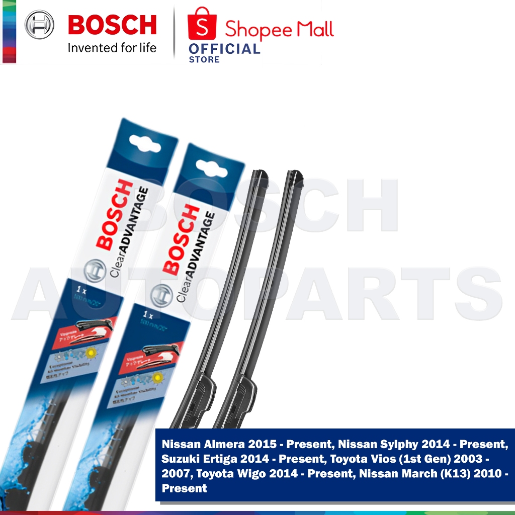 Bosch Clear Wiper Blade Set for Nissan Almera, Sylphy, Ertiga, Vios ...