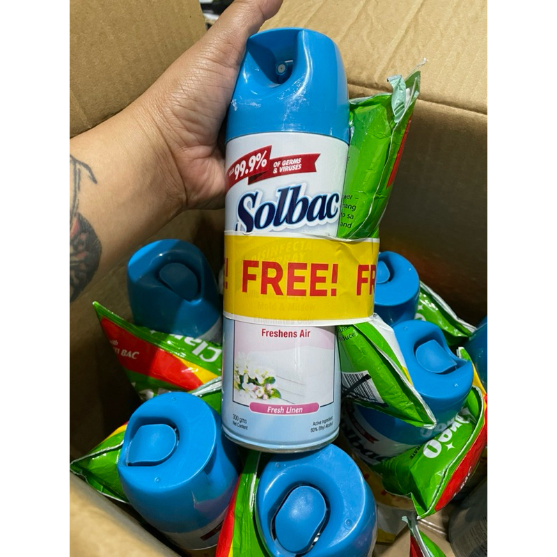 solbac disinfectant spray 300ml with free | Shopee Philippines