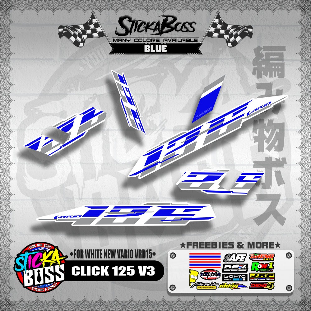 CLICK 125 V3 DECALS ( FOR WHITE NEW VARIO VRD15 ) [ PREMIUM GLOSSY ...