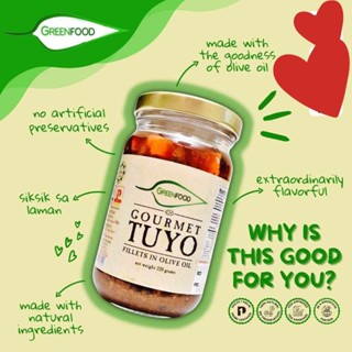 Greenfood Gourmet Tuyo Fillets in Olive Oil 220g | Shopee Philippines