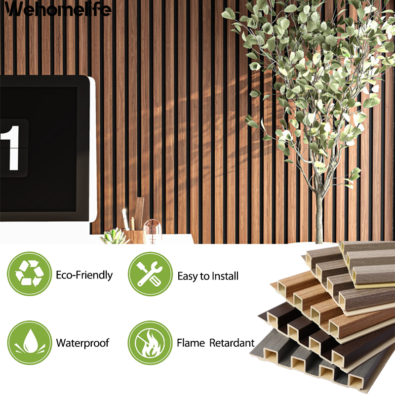 WPC Wall Panel Wood Wallpaper Sticker Waterproof Grille Design ...