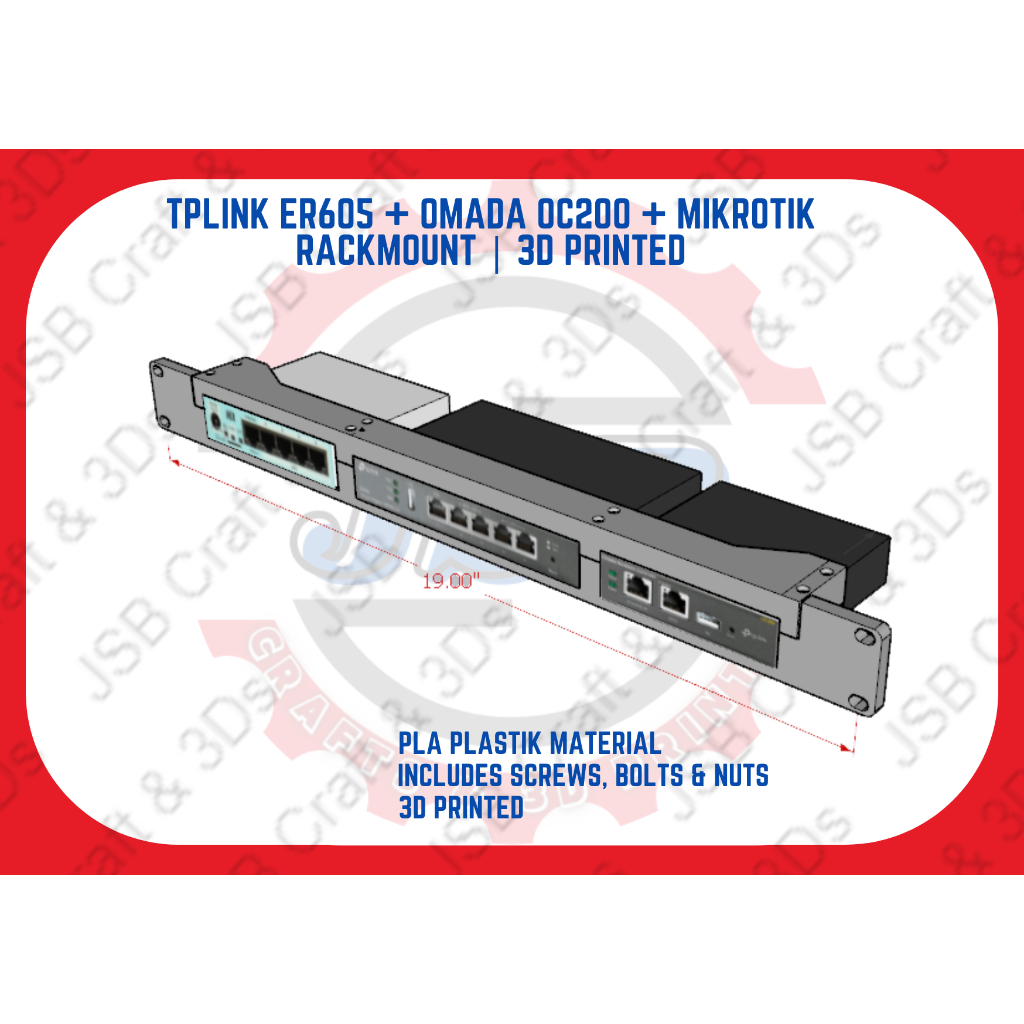 3 in 1 Mikrotik RB750gr2 + TP-link ER605 + TP-link OC200 Rack Mount ...
