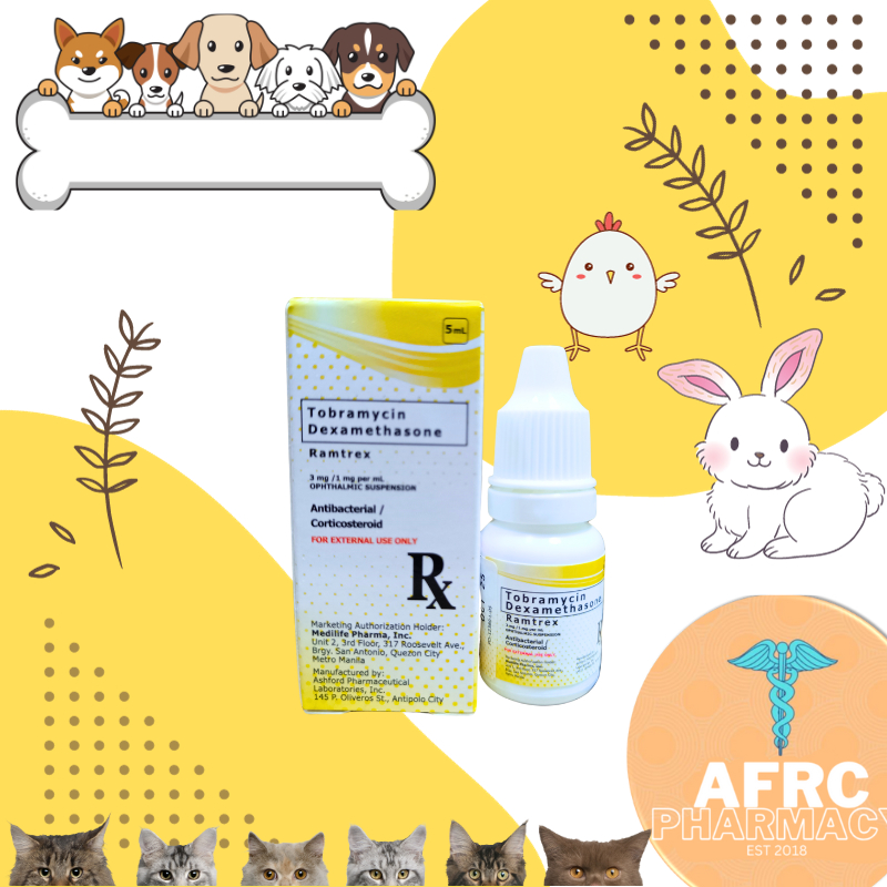 PN Ramtrex Eye Drops for Pets Dog Cat Chicken Rabbit Eye Infection 5mL