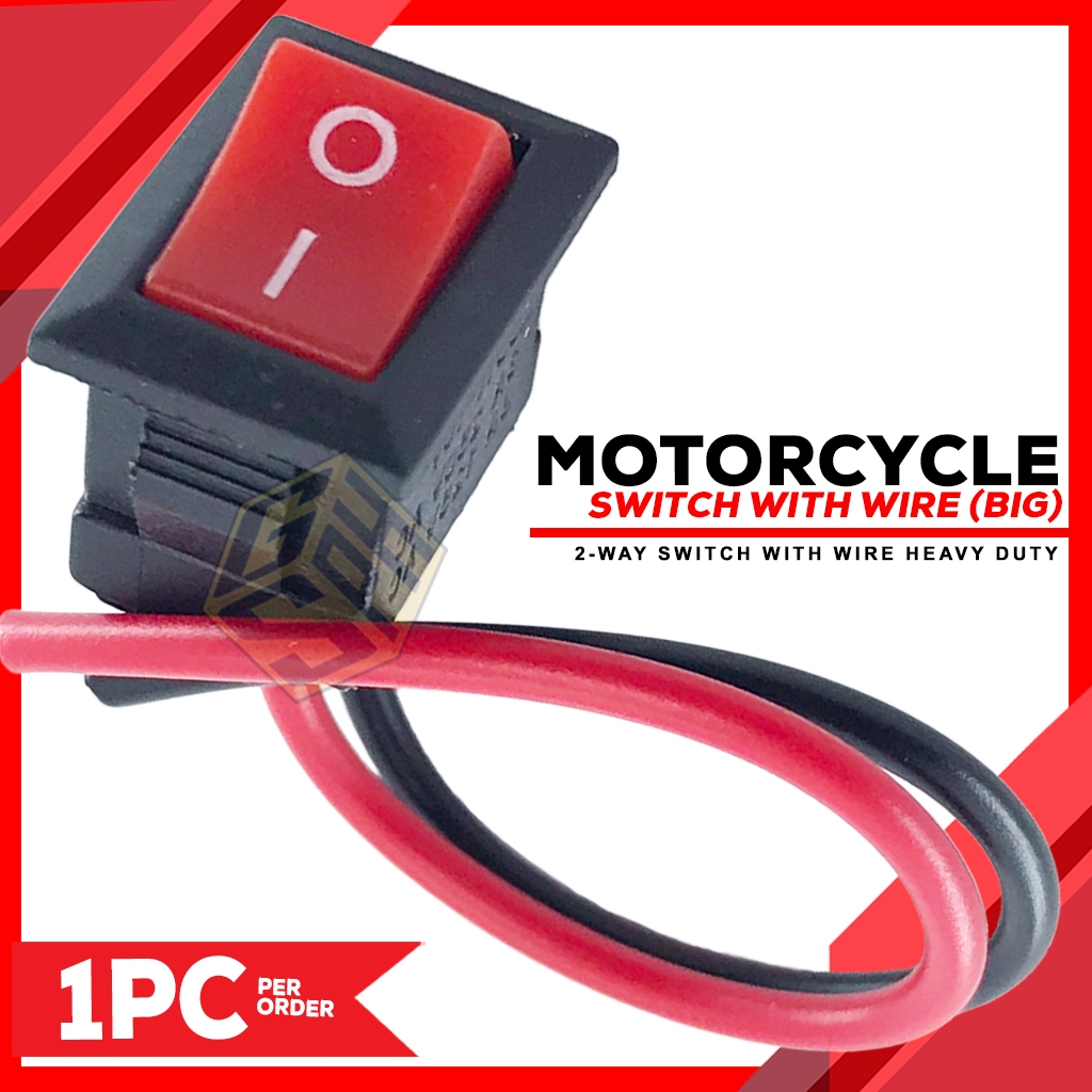MOTORCYCLE ON/OFF SWITCH 2 WAY WITH WIRE (BIG) | Shopee Philippines