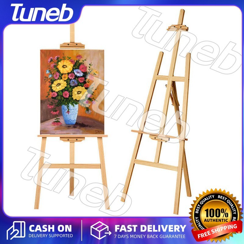 wooden frame painting display stand with adjustable support pine frame ...