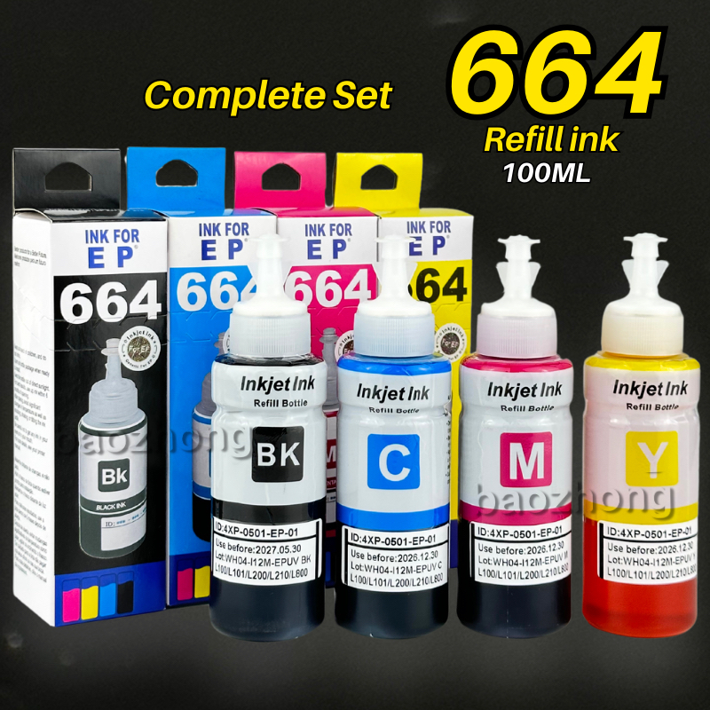 100ml Refill ink for 664 t664 L360 L120 L121 L130 L200 L201 L210 L211 ...