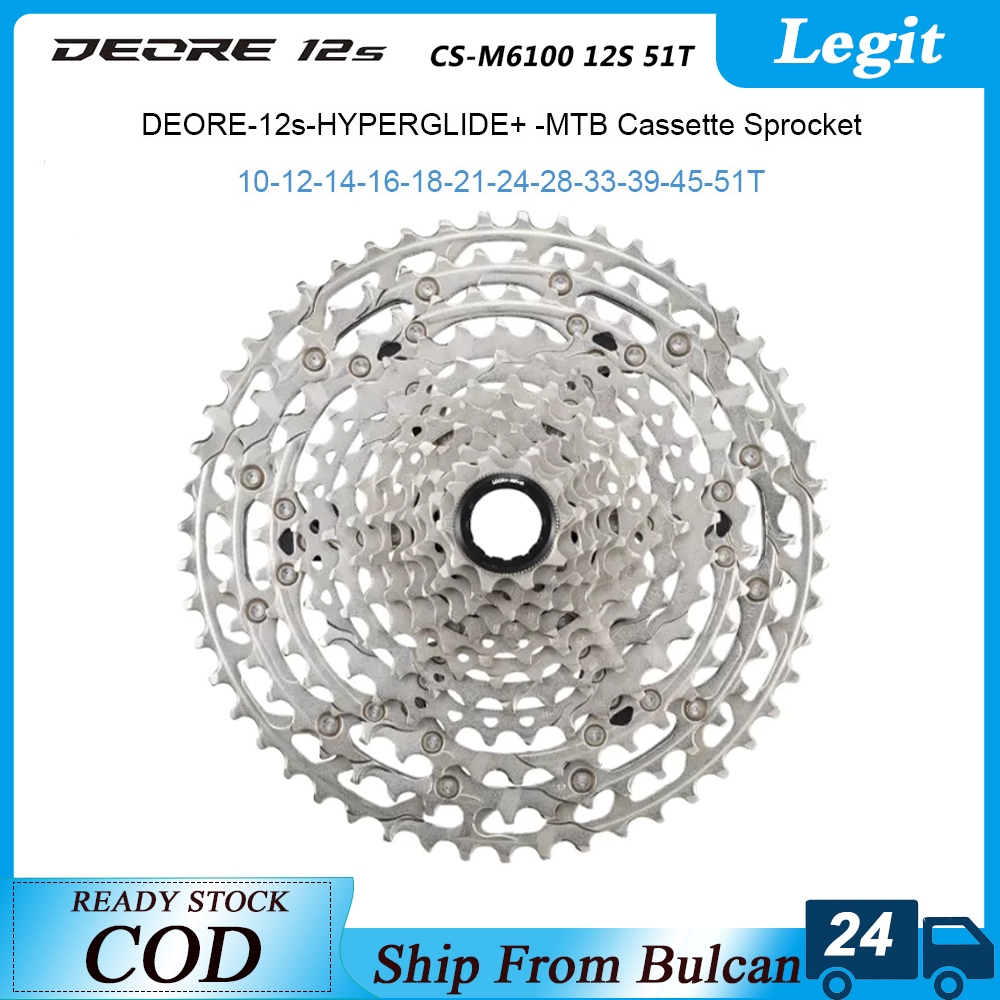 Shimano Deore CS-M6100 Micro Splines Sprocket M6100 Freewheel Mountain Bike  12speed 51T Bicycle part