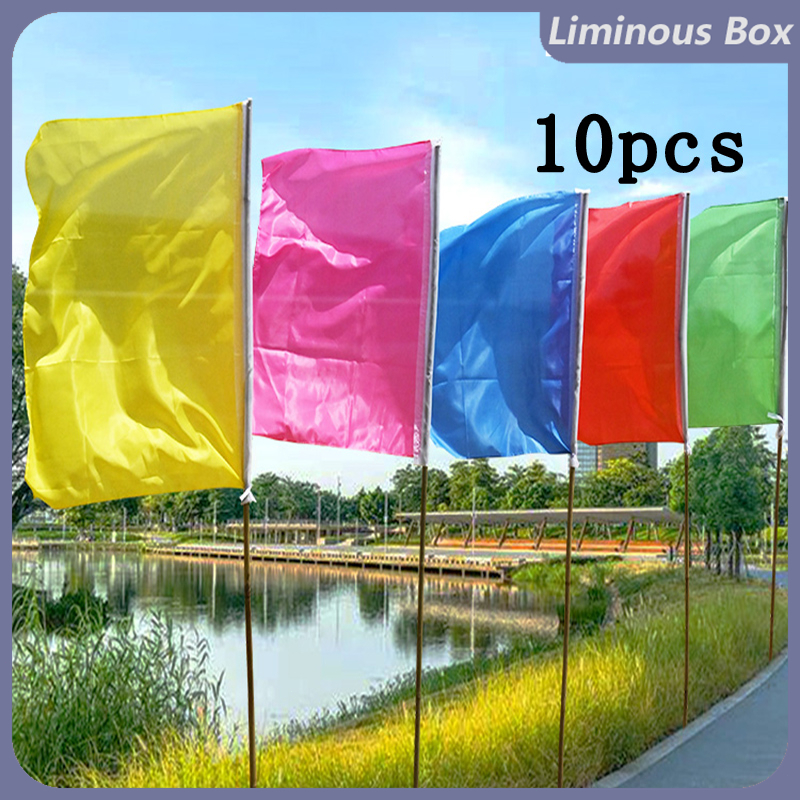 10pcs Solid Color Banner 5 Color Vertical Flag Polyester Fabric Fiesta ...
