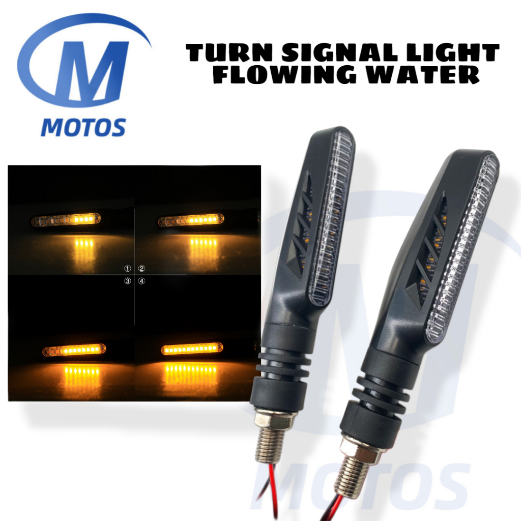 MOTOSPH MOTORCYCLE MODIFIED TURN SIGNAL LIGHT TAIL FLASHER LED FLOWING ...